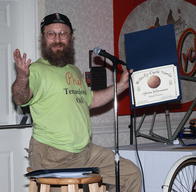 DSC_7920a.jpg - Stephen handed out awards to deserving unsung heros...  first up was a Lifetime Achievment Award for Hank Folsom (who was not able to attend).