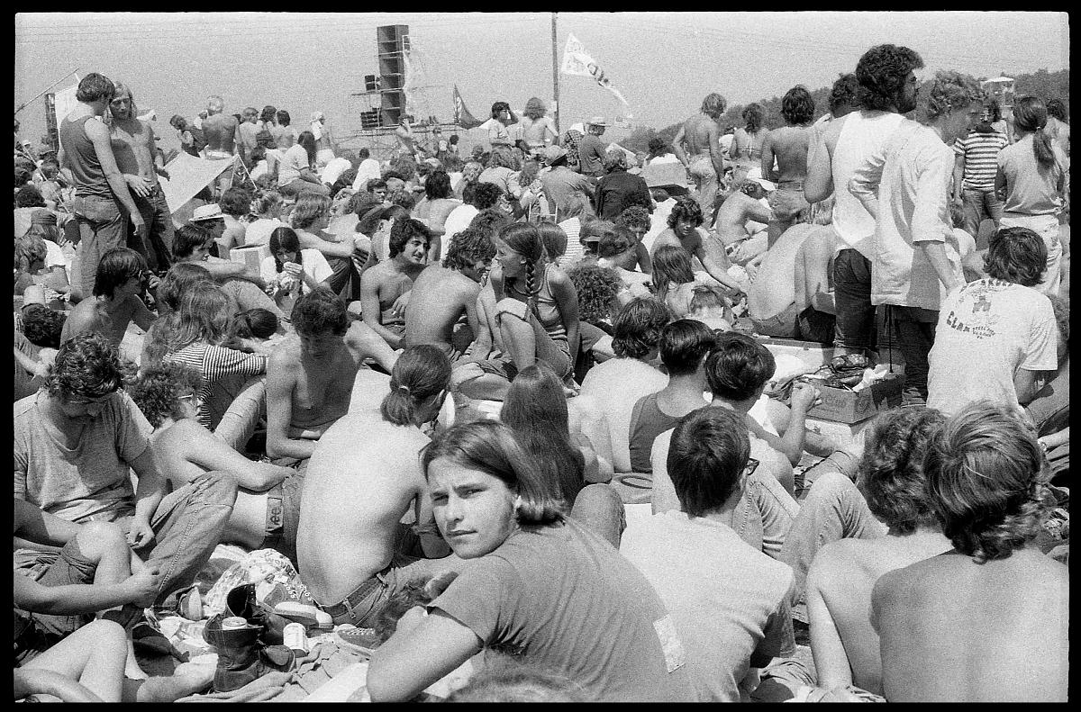 A03_048a.jpg -  After The Dead got thru with their set, The Band came on and it started to rain.  That cleared the crowds out a bit and alowed us to move closer.  By the time The Allman Brothers came on, we were about 100 feet from the stage.  Unfortunately, I don't have any photos taken after the rain started... I'm not sure why, but I probably took my camera back to the car to keep it from getting soaked.  Around 2AM, the Allman Brothers wrapped up their set and were joined on stage by the Dead and The Band for a one hour jam.  All in all, it was a great time.  The Dead, The Band, and The Allman Brothers had played for five, four, and three hours respectively.  I came home with ringing ears, a bad sunburn and the obligatory T-Shirt.  I tried for years to find recordings of the concert, but it wasn't until the '80's that they started to turn up.  Most memorable song for me was the Allman Brothers' "Jessica," a great intrumental that had a lot of stylistic similarities to one of my favorite tunes, "Blue Sky."  This was about a month before the track was released on "Brothers and Sisters" so we were all hearing it for the first time and it really made an impression... you could hear people whistling it on the way back to their cars.
