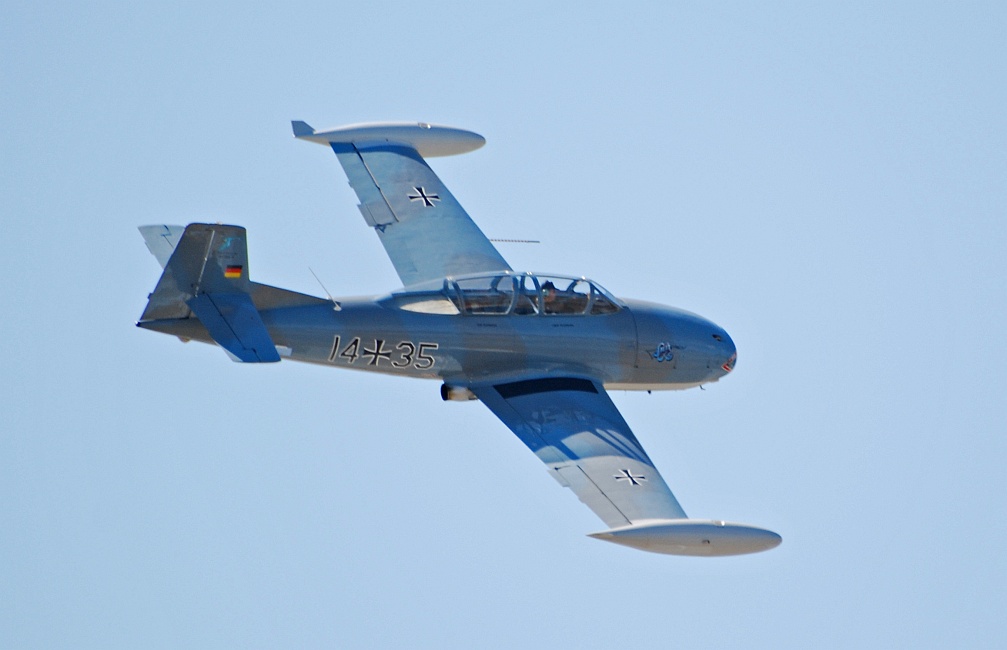 DSC_6531a.jpg - The Casa HA-200 Saeta is a mid-50's twin engine jet built in Spain under the guidance of Willy Messerschmidt.  This one belongs to a guy in Atlanta.
