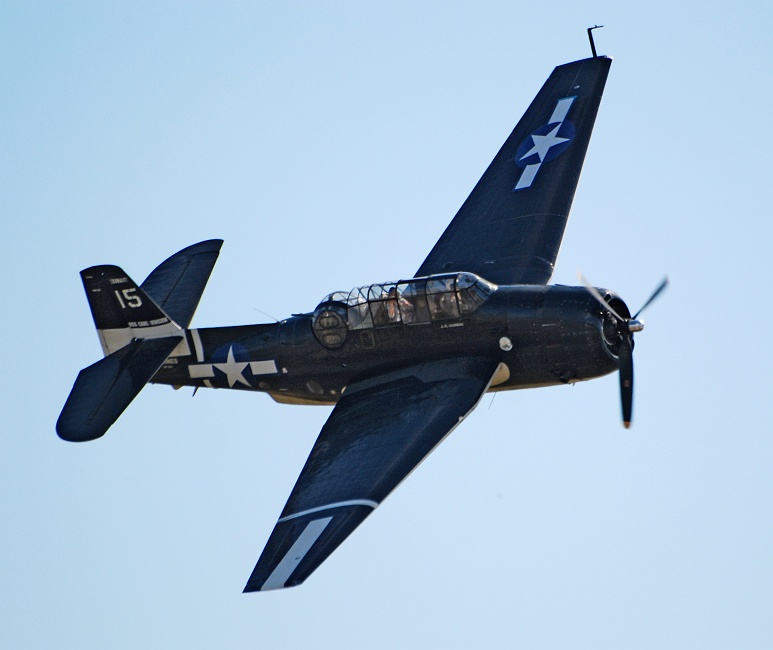 DSC_6841a.jpg - The TBF/TBM Avenger.  The TBF was designed and built by Grumman, the TBM was the same plane built by General Motors.  Carrying a crew of three, this torpedo bomber was the plane flown by George Bush as an 18 year old pilot in the Pacific.