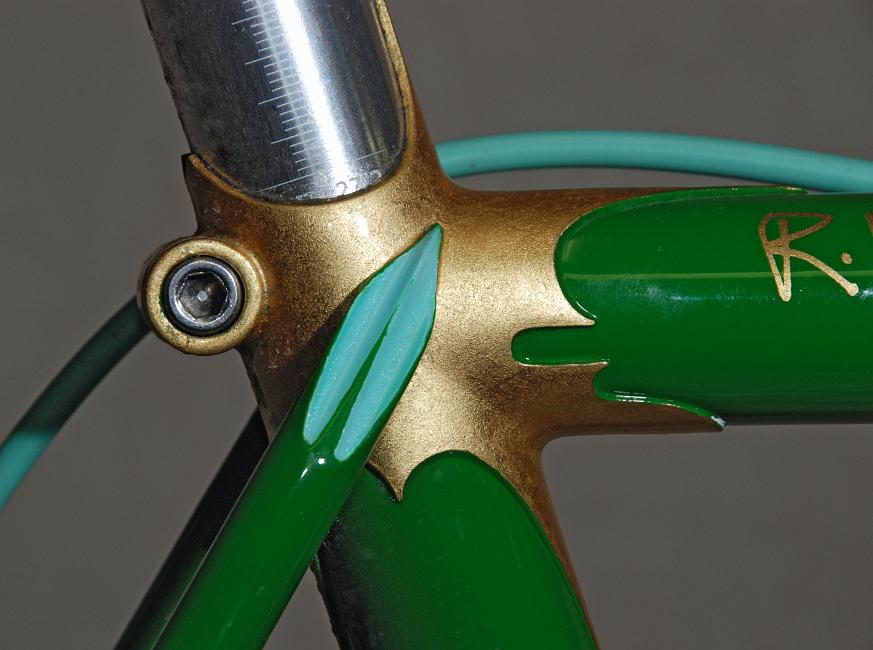 DSC_7951b.jpg -  This detail of a bicycle frame by Brian Baylis is a great example of the beautiful handwork that is being seen less and less these days.   TIG-welded aluminum, titanium and carbon fiber have taken over the bicycle market, making fine lugged steel bikes like this one as rare as mechanical movement wrist watches. 