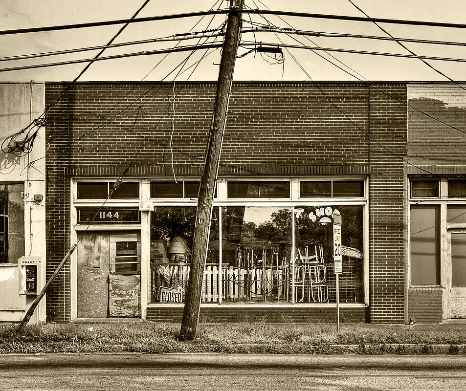 BH10_2716_21_HDR2_tonemappedA_BW.jpg - Storefront, Talbotton Road, Columbus GA.  Sepia-toned HDR