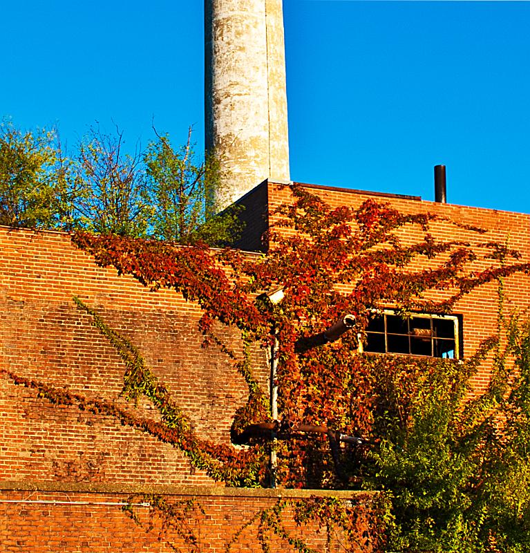 BH10_3588a.jpg - This building housed the furnace for one of the Columbus textile mills. Most of the mill was destroyed by fire about ten years ago, this and another bilding are all that remain.